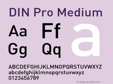 DINPro-Medium Version 7.504; 2005; Build 1001 Font Sample