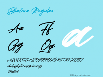 Bhatera Version 1.000 Font Sample