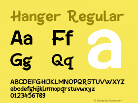 Hanger Regular Version 1.001;Fontself Maker 3.5.1图片样张