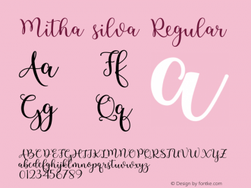 Mithasilva Version 1.000 Font Sample