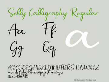 Selly Calligraphy Version 1.00;May 16, 2020;FontCreator 11.5.0.2430 32-bit Font Sample