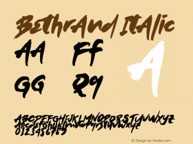 Bethrand Italic Version 1.00;April 13, 2020;FontCreator 11.5.0.2430 64-bit图片样张