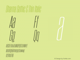 DharmaGothicC-ThinItalic Version 1.000 Font Sample