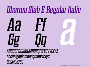 DharmaSlabE-RegularItalic Version 1.000图片样张