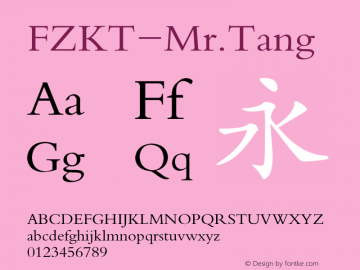 FZKT-Mr.Tang 常规  Font Sample