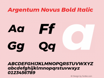 Argentum Novus Bold Italic Version 3.00;May 18, 2020;FontCreator 12.0.0.2522 64-bit图片样张