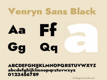 Venryn Sans Black Version 3.30;May 20, 2020;FontCreator 12.0.0.2522 64-bit Font Sample