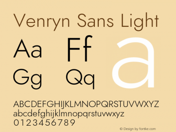 Venryn Sans Light Version 3.30;May 20, 2020;FontCreator 12.0.0.2522 64-bit图片样张