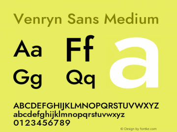 Venryn Sans Medium Version 3.20;May 20, 2020;FontCreator 12.0.0.2522 64-bit Font Sample