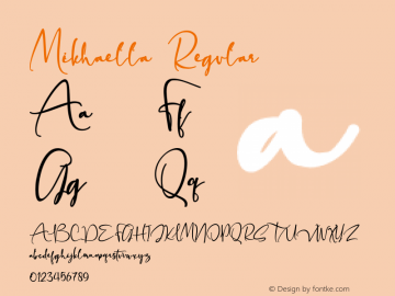 Mikhaella Version 1.00;April 25, 2020;FontCreator 12.0.0.2567 64-bit Font Sample