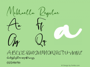 Mikhaella Version 1.00;April 27, 2020;FontCreator 12.0.0.2567 64-bit Font Sample