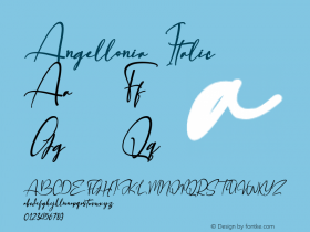 Angellonia-Italic Version 1.00;May 17, 2020;FontCreator 12.0.0.2567 64-bit Font Sample