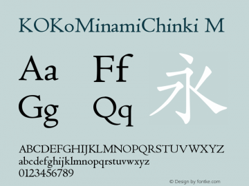 KOKoMinamiChinki M Version 1.0 Font Sample