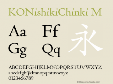 KONishikiChinki M Version 1.0 Font Sample
