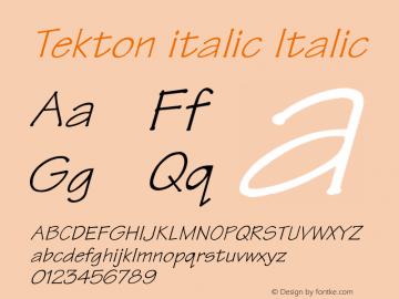 Tekton italic Italic Unknown图片样张