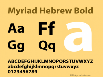 Myriad Hebrew Bold Version 1.037;May 21, 2020;FontCreator 12.0.0.2560 64-bit Font Sample