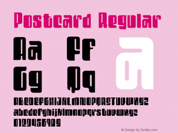Postcard-Regular Version 1.000 Font Sample
