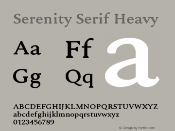 Serenity-SerifHeavy Version 1.000 Font Sample