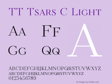 TTTsarsC-Light Version 1.000 Font Sample