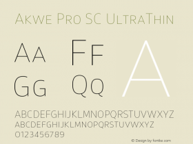 Akwe Pro SC UltraThin Version 1.000;PS 001.000;hotconv 1.0.88;makeotf.lib2.5.64775图片样张