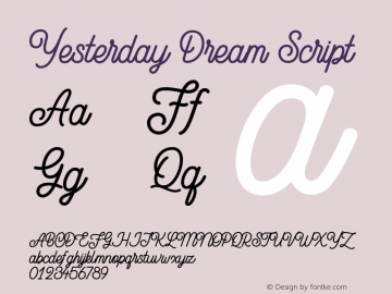 Yesterday Dream Script Version 1.024;Fontself Maker 3.5.1图片样张