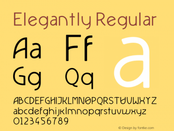 Elegantly Regular Version 1.000 Font Sample