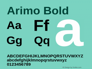 Arimo Bold Version 1.31 Font Sample