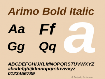 Arimo Bold Italic Version 1.31图片样张