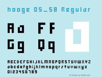 hooge 05_58 Regular Macromedia Fontographer 4.1.4 3/29/01 Font Sample