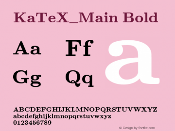 KaTeX_Main-Bold Version 1.1; ttfautohint (v1.3)图片样张