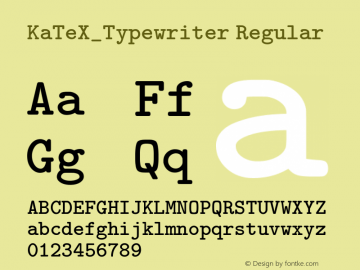 KaTeX_Typewriter-Regular Version 1.1; ttfautohint (v1.3)图片样张