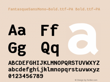 FantasqueSansMono-Bold.ttf-PA Version 1.7.1 ; ttfautohint (v1.4.1.16-c0b8) Font Sample