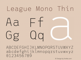 League Mono Thin Version 2.000图片样张