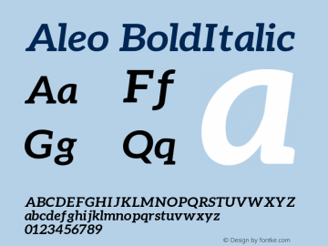 Aleo Bold Italic Version 1.2.2图片样张