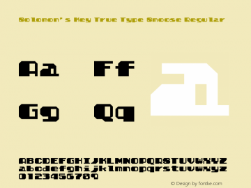 Solomon's Key True Type Smoose Full version Propotional Font Sample