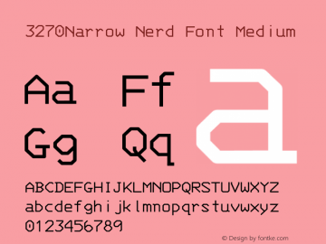 3270 Narrow Nerd Font Complete Version 001.000;Nerd Fonts 2 Font Sample