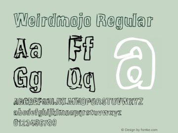 Weirdmojo Regular Macromedia Fontographer 4.1 2001.03.29 Font Sample