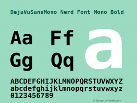 DejaVu Sans Mono Bold Nerd Font Complete Mono Version 2.37 Font Sample