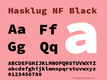 Hasklug Black Nerd Font Complete Windows Compatible Version 2.030;PS 1.0;hotconv 16.6.51;makeotf.lib2.5.65220图片样张
