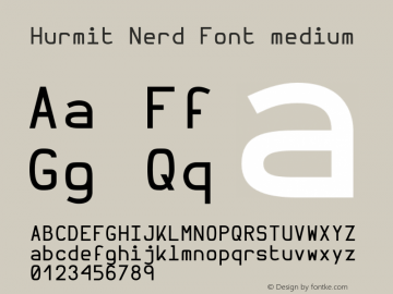 Hurmit Medium Nerd Font Complete Version 1.21;Nerd Fonts 2.0. Font Sample