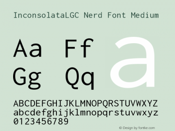 Inconsolata LGC Nerd Font Complete Version 1.3;Nerd Fonts 2.0.0 Font Sample