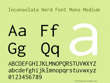 Inconsolata Nerd Font Complete Mono Version 001.010;Nerd Fonts 2图片样张