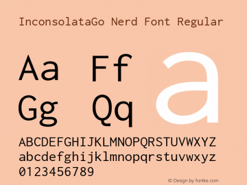 InconsolataGo Nerd Font Complete Version 1.013 Font Sample