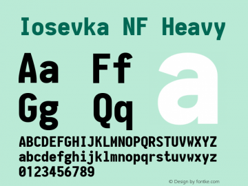 Iosevka Heavy Nerd Font Complete Windows Compatible 1.14.0; ttfautohint (v1.7.9-c794) Font Sample