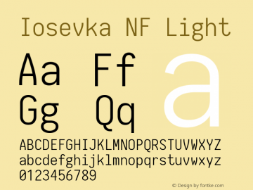 Iosevka Light Nerd Font Complete Mono Windows Compatible 1.14.0; ttfautohint (v1.7.9-c794)图片样张