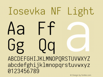 Iosevka Light Nerd Font Complete Windows Compatible 1.14.0; ttfautohint (v1.7.9-c794)图片样张
