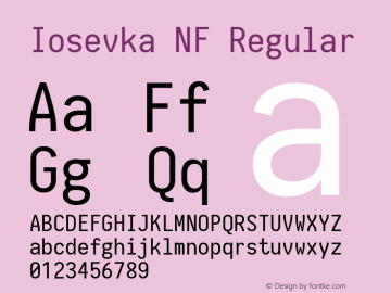 Iosevka Term Nerd Font Complete Windows Compatible 1.14.0; ttfautohint (v1.7.9-c794)图片样张