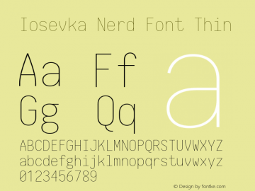 Iosevka Term Thin Nerd Font Complete 1.14.0; ttfautohint (v1.7.9-c794)图片样张