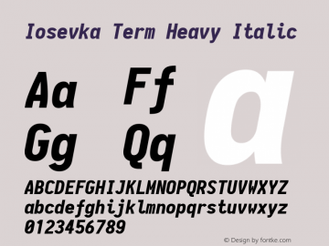 Iosevka Term Heavy Italic 1.14.0; ttfautohint (v1.7.9-c794)图片样张