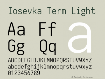 Iosevka Term Light 1.14.0; ttfautohint (v1.7.9-c794)图片样张